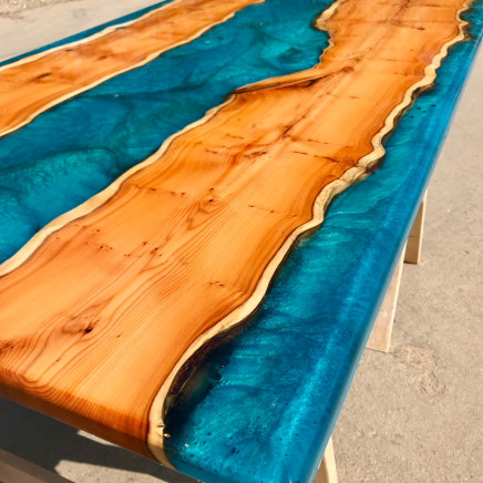 Yew Resin River Dining Table Top Only