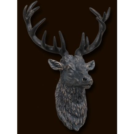 Gold Bronze Effect Wall Mounted Stag