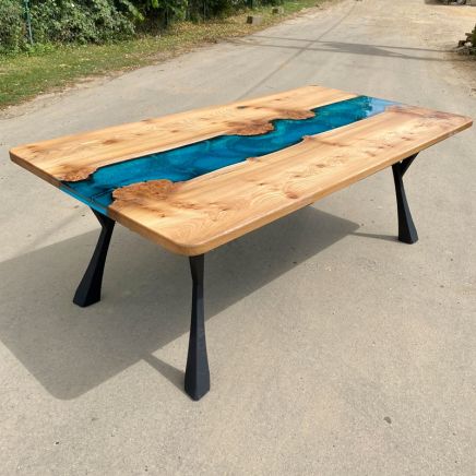 Elm & Reef Blue Resin River Dining Table