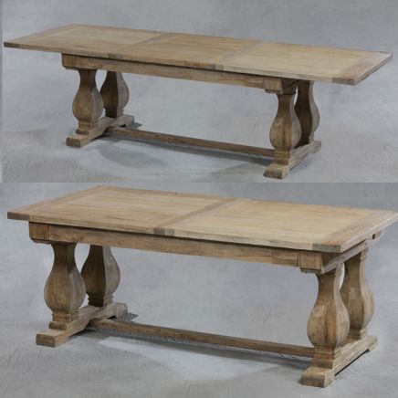 Reclaimed Solid Elm Extending Dining Table