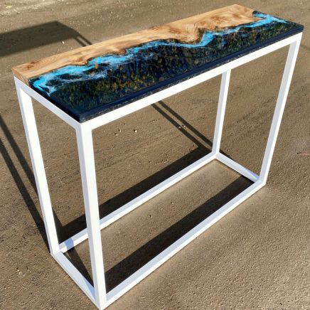 River Console Table Elm & Deep Sea