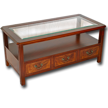 Glass Top Chippendale Coffee Table