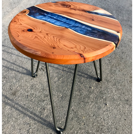 Yew Circular Resin River Side Table 2 (SOLD)