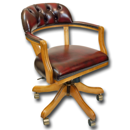 Antique Reproduction Court Swivel Desk Chair