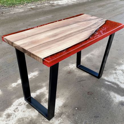 Walnut & Red Lava River Desk