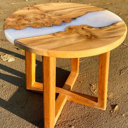 Elm Circular Lamp River Table Ghost Blue