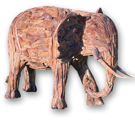 Teak Root Elephant Sculpture Medium