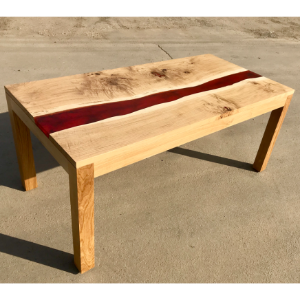 French Oak & Lava Red River Dining Table (SOLD)