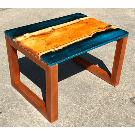 Yew & Reef Blue Resin River Side Table