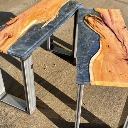 Yew Split River Side Tables