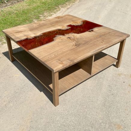 Burred Oak Lava Flow Coffee Table