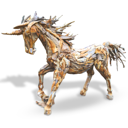 Teak Root Unicorn Sculpture