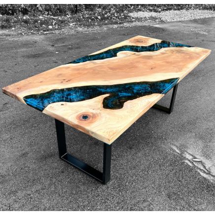 Elm Diagonal & Galactic Blue River Table