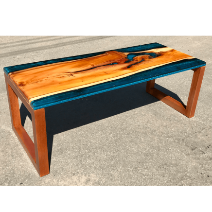 Yew & Reef Blue Resin River Coffee Table (SOLD)
