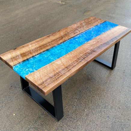 Walnut & Ocean Art River Coffee Table