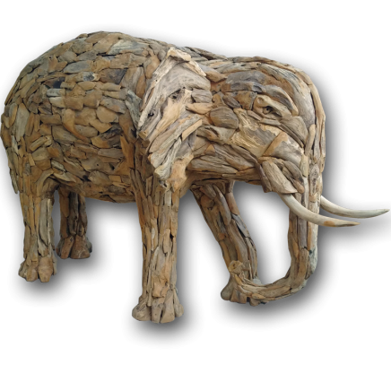 Teak Root Elephant Sculpture Full Size!