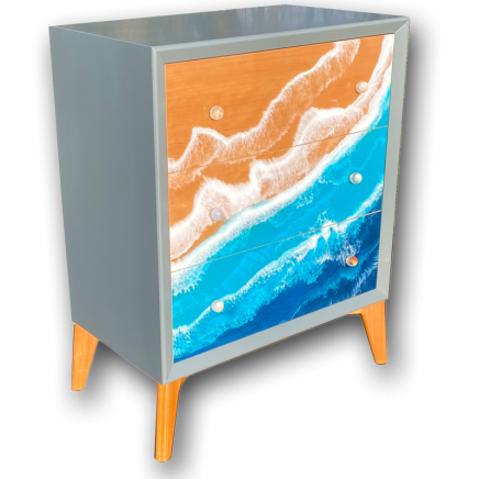 Ocean Chest of Drawers Resin Artwork