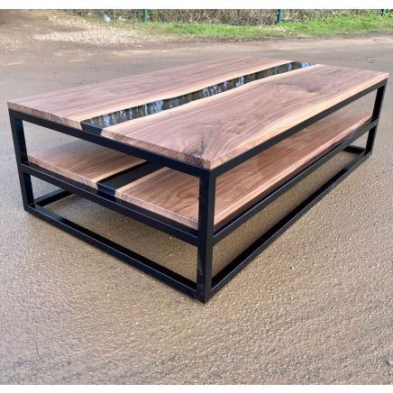 Walnut Double Decker River Coffee Table