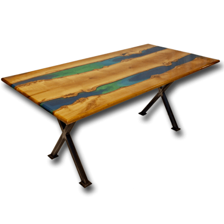 Oak & Resin Live Edge River Dining Table