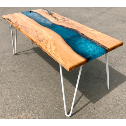 Olive Wood Resin River Coffee Table  SOLD