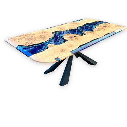 Burr Oak & Deep Sea River Dining Table