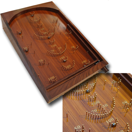 Large Classic Rosewood Table Top Bagatelle Game