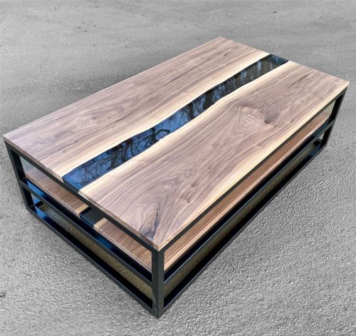 Walnut Double Decker River Coffee Table