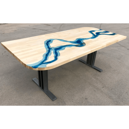 Maple & Blue Resin River Dining Table