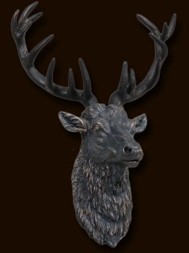 Gold Bronze Effect Wall Mounted Stag