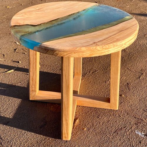 Olive Circular Lamp River Table Blue