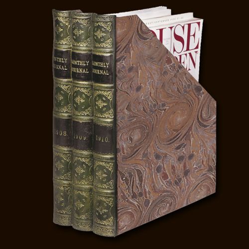 Magazine Tidy With Antique Book Spine