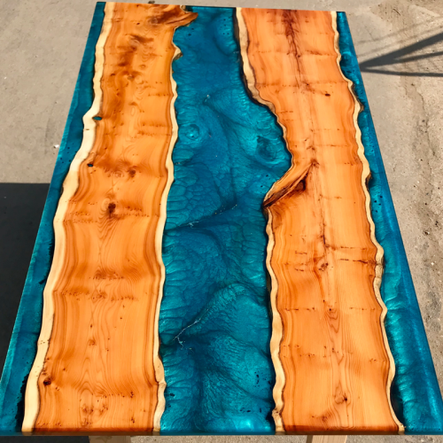 Yew Resin River Dining Table Top Only