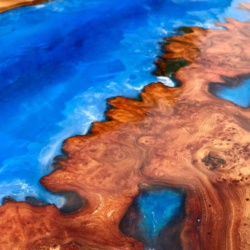 Elm Resin River Whirlpool Dining Table