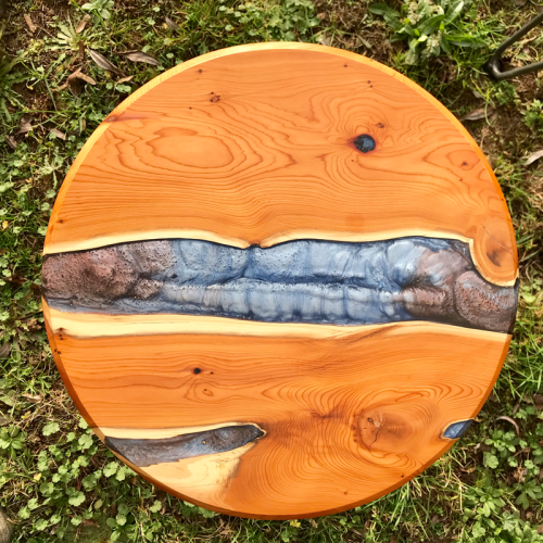 Yew Circular Resin River Side Table 2 (SOLD)