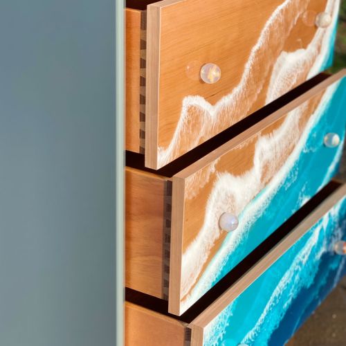Ocean Chest of Drawers Resin Artwork