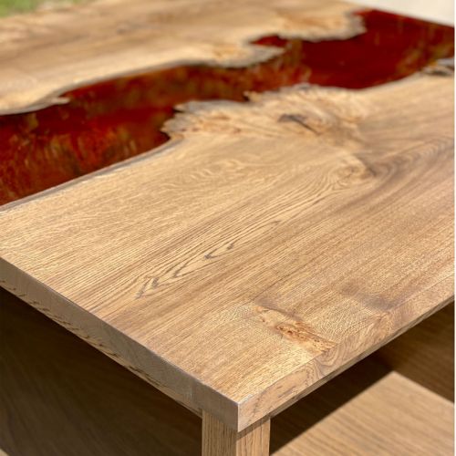 Burred Oak Lava Flow Coffee Table