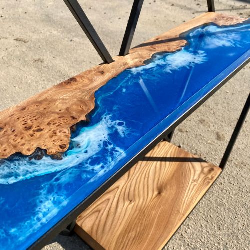 Hex Wall Shelf with River Shelves