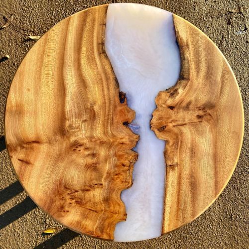 Elm Circular Lamp River Table Ghost Blue