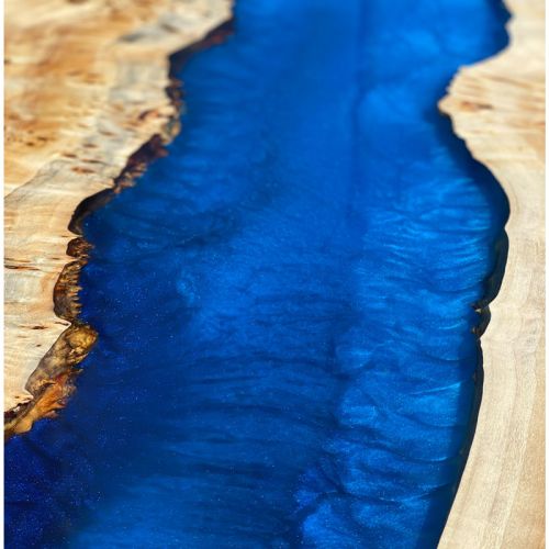 Mappa Burr & 2 Tone Blue River Dining Table