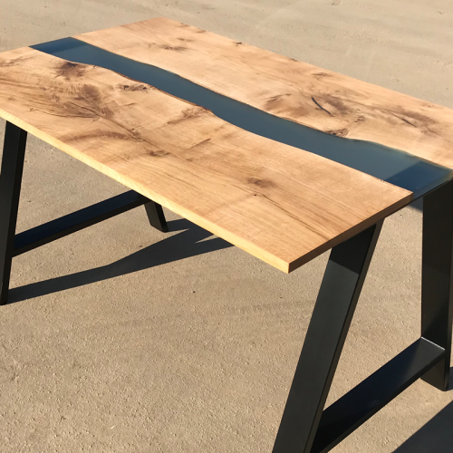 Pippy Oak & Prussian Blue River Dining Table (SOLD)
