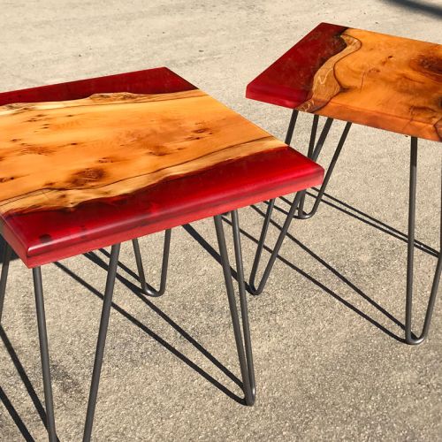 Lava River Side Tables in Yew