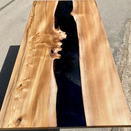 Elm River Dining Table Black Resin