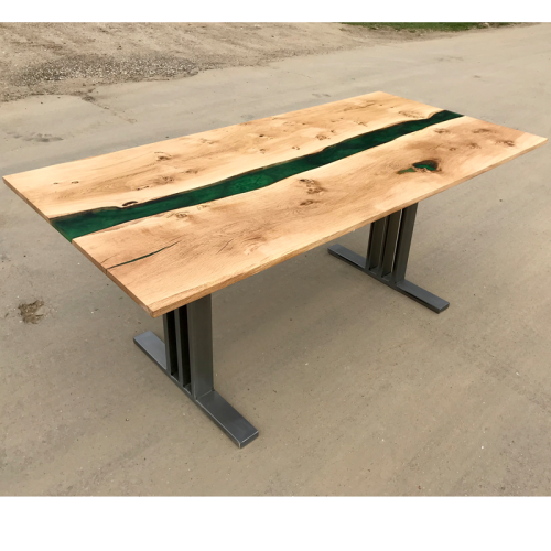 Pippy Oak & Green River Dining Table (SOLD)