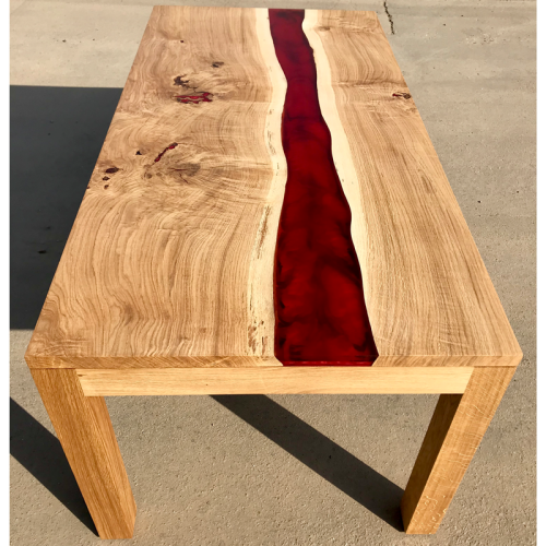French Oak & Lava Red River Dining Table (SOLD)