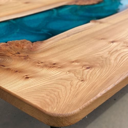 Elm & Reef Blue Resin River Dining Table