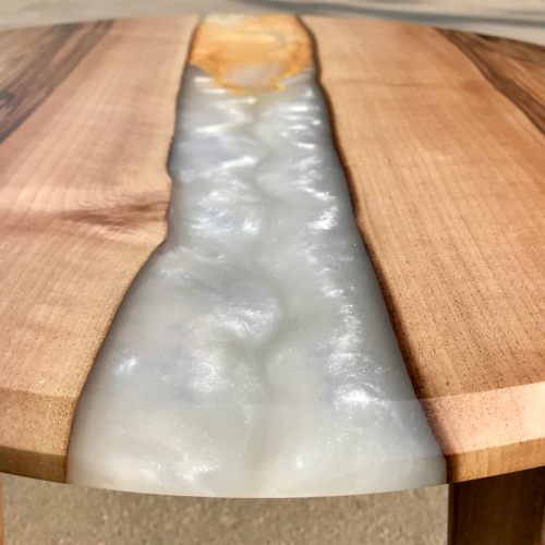 Walnut Resin River Lamp Table 2