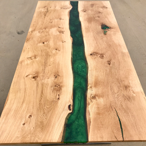Pippy Oak & Green River Dining Table (SOLD)