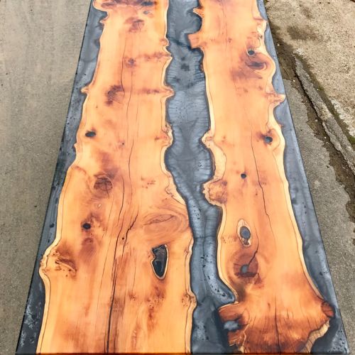 Yew Grey Resin River Dining Table