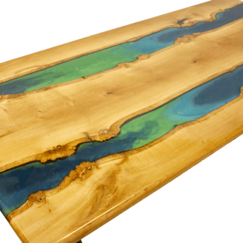 Oak & Resin Live Edge River Dining Table