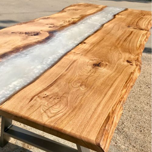 Oak River Dining Table & Bench Set Pearl